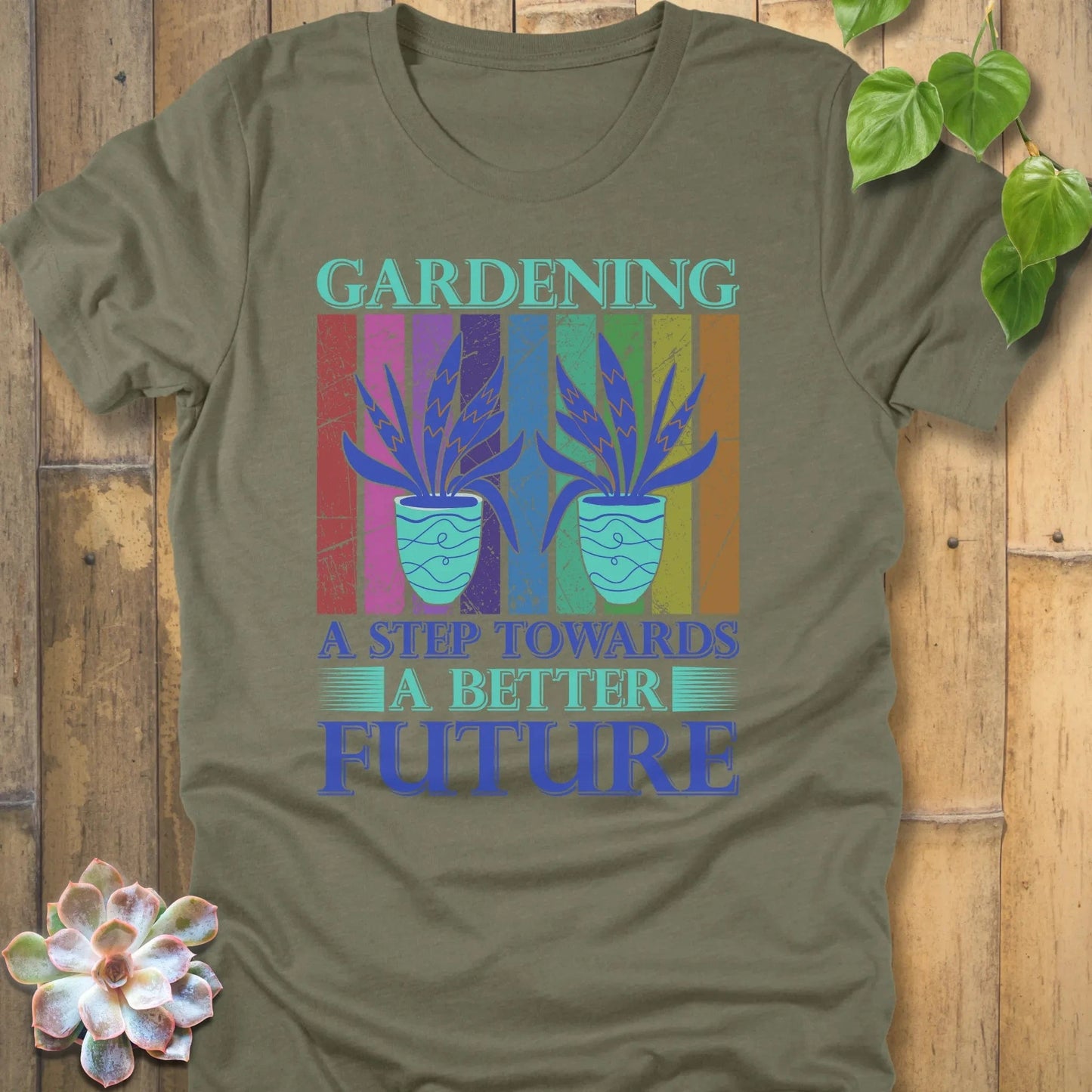 Heather Olive / S Gardening A Better Future T-Shirt T-Shirt