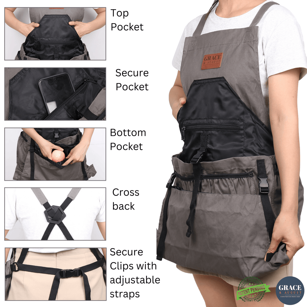 Gardening Apron, with  7 Pockets Garden Apron