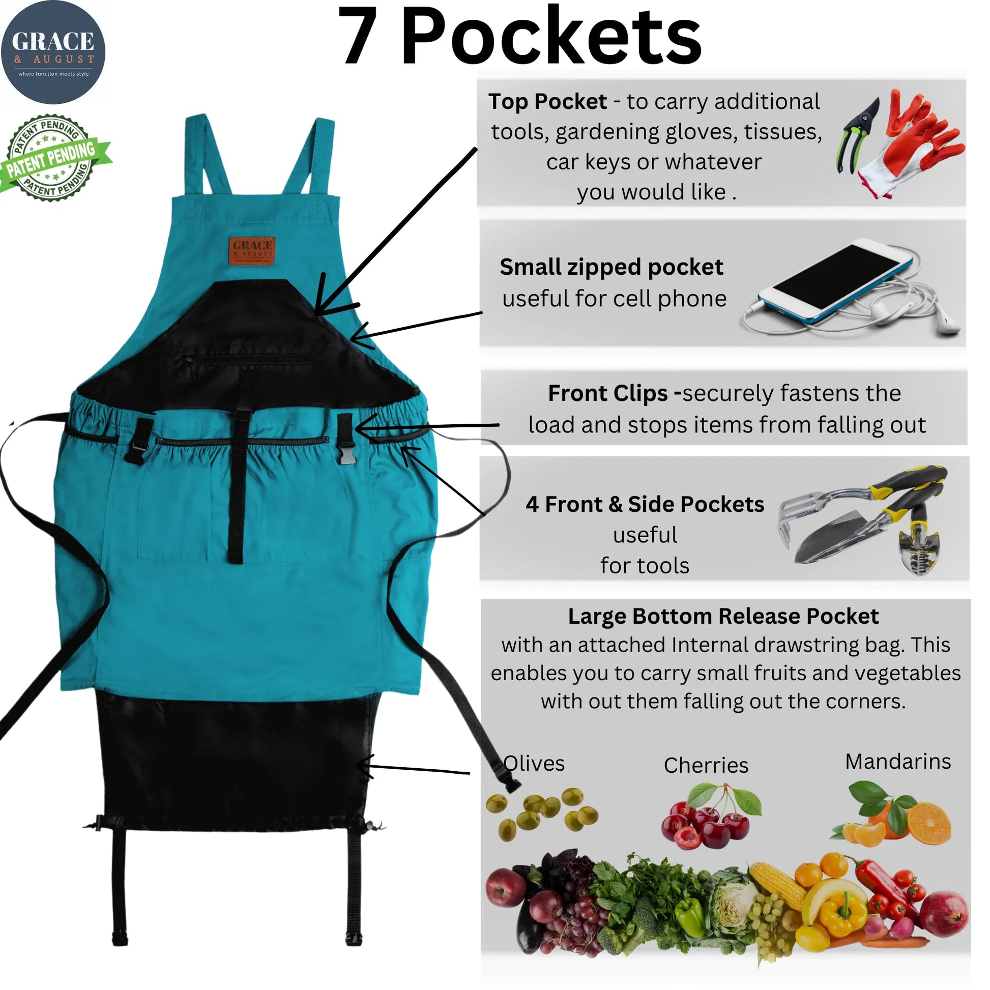 Gardening Apron with Pockets Canvas Apron