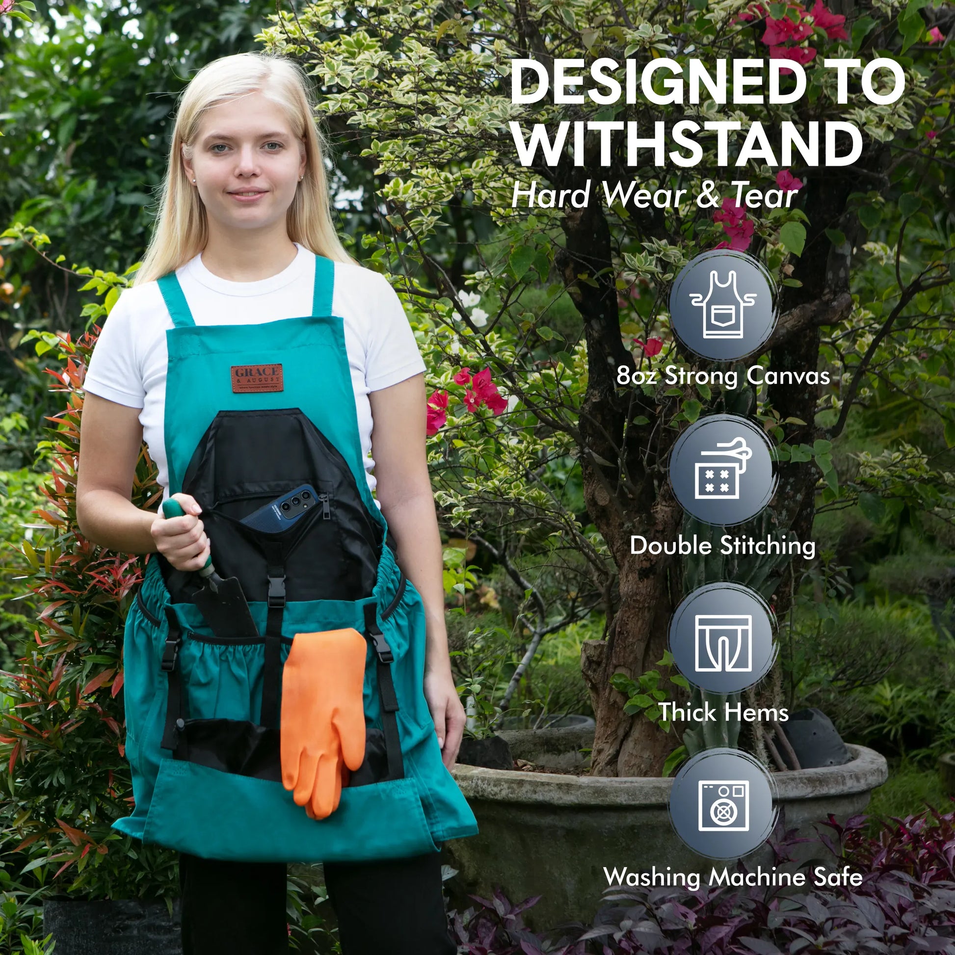 Gardening Apron with Pockets Canvas Apron