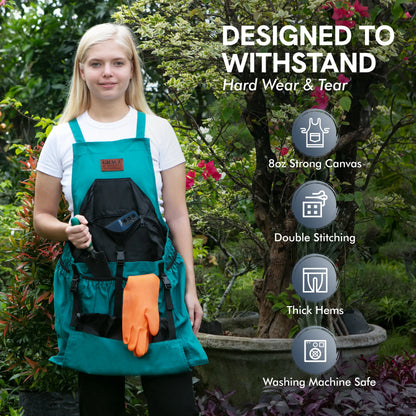 Gardening Apron with Pockets Canvas Apron