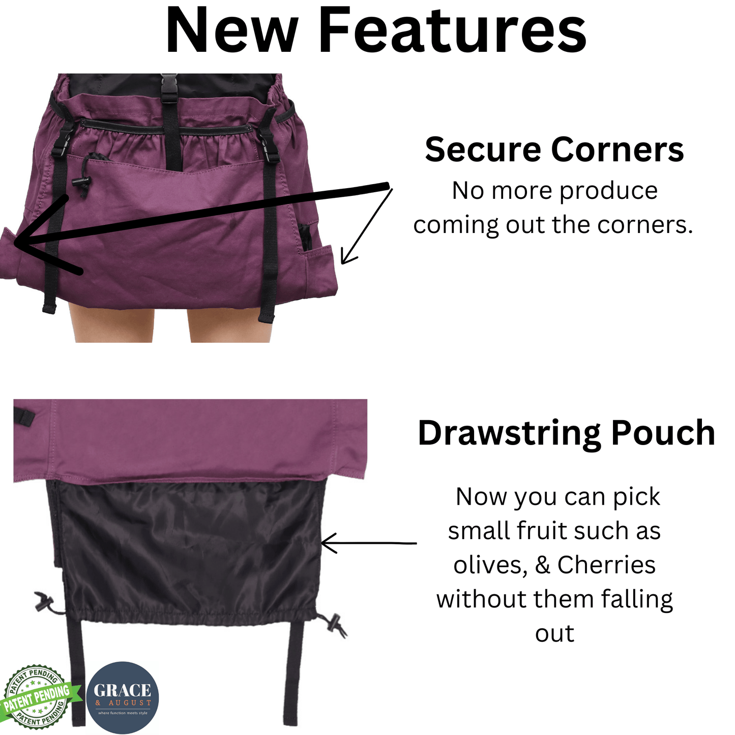 Gardening Apron with Pockets Purple Canvas Apron