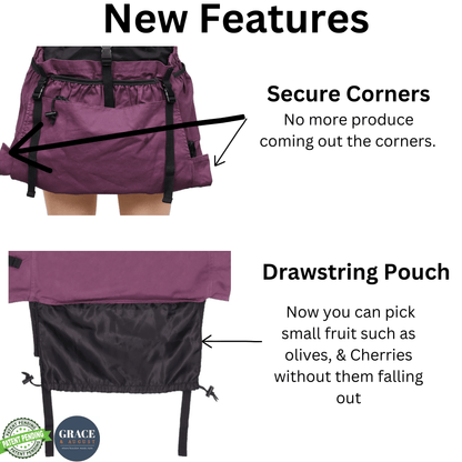 Gardening Apron with Pockets Purple Canvas Apron