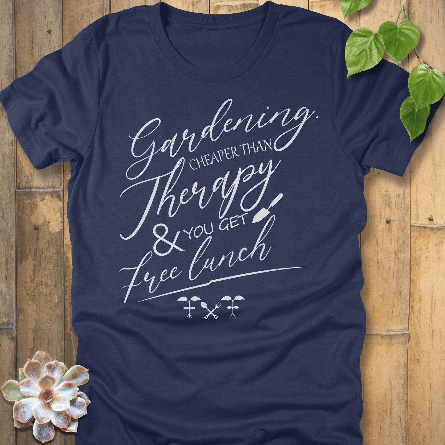 Heather Navy / S Gardening Cheater Than Therapy T-Shirt T-Shirt