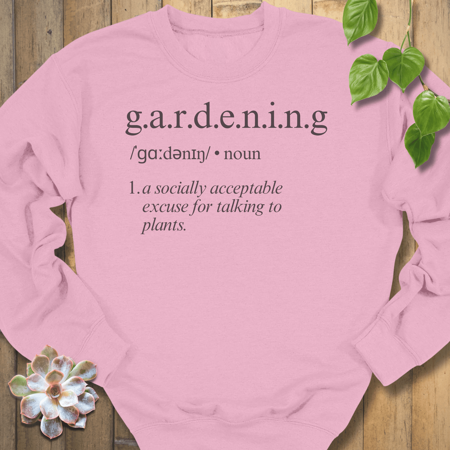 Light Pink / S Gardening Dictionary Sweatshirt Sweatshirt