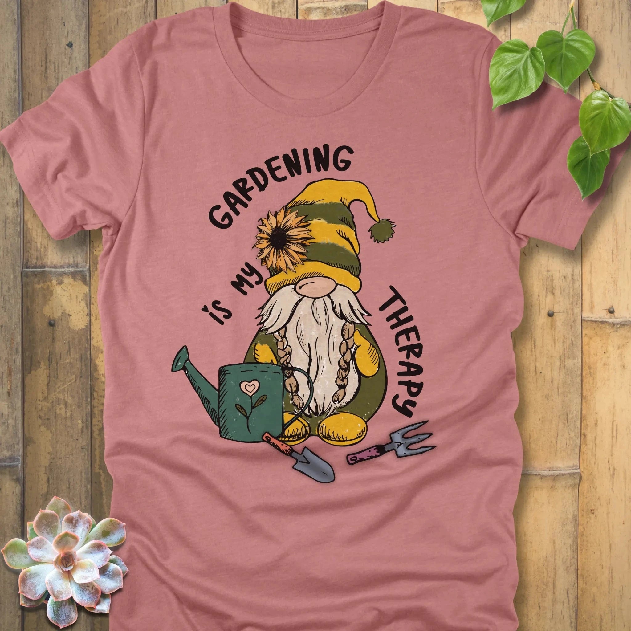 Heather Mauve / S Gardening Is My Therapy T-Shirt T-Shirt