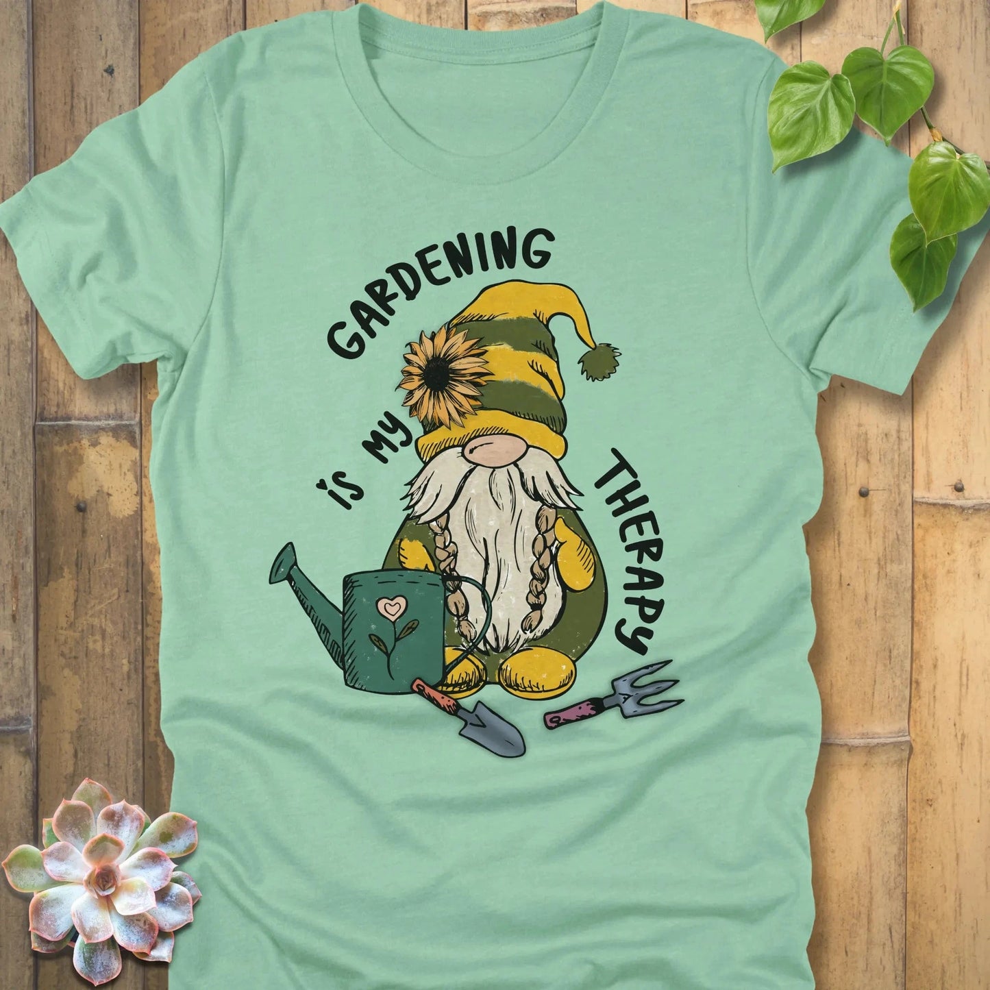 Heather Mint / S Gardening Is My Therapy T-Shirt T-Shirt