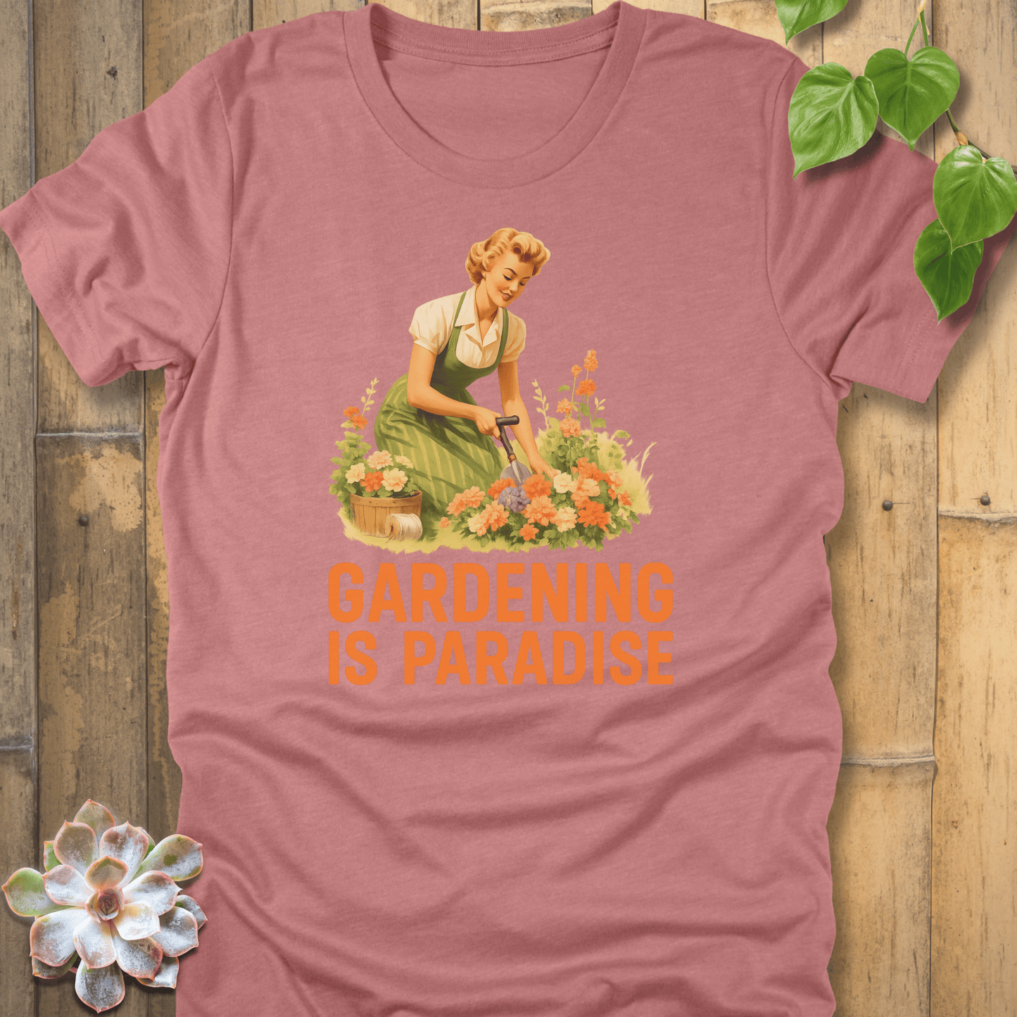 Heather Mauve / S Gardening Is Paradise T-Shirt T-Shirt