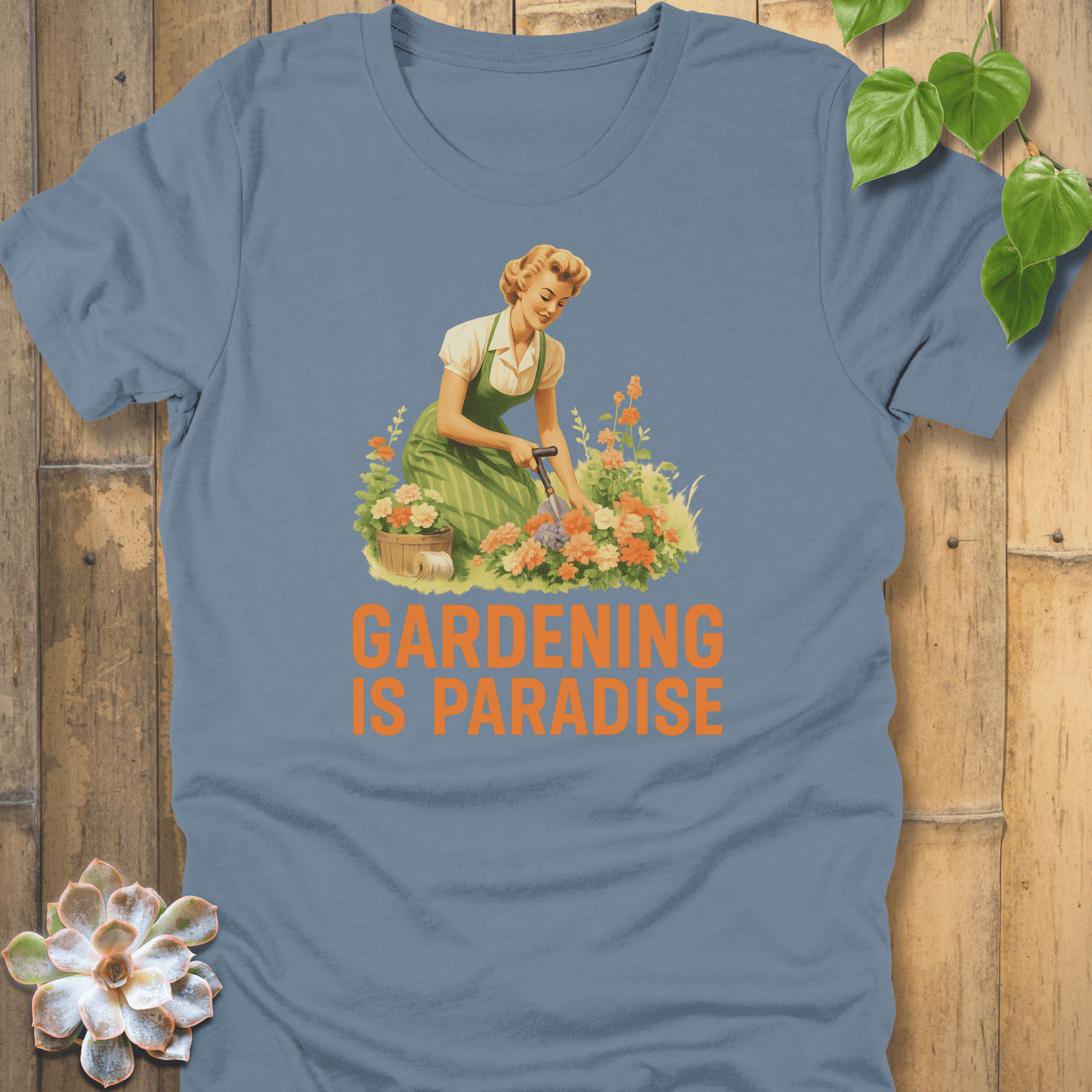 Steel Blue / S Gardening Is Paradise T-Shirt T-Shirt
