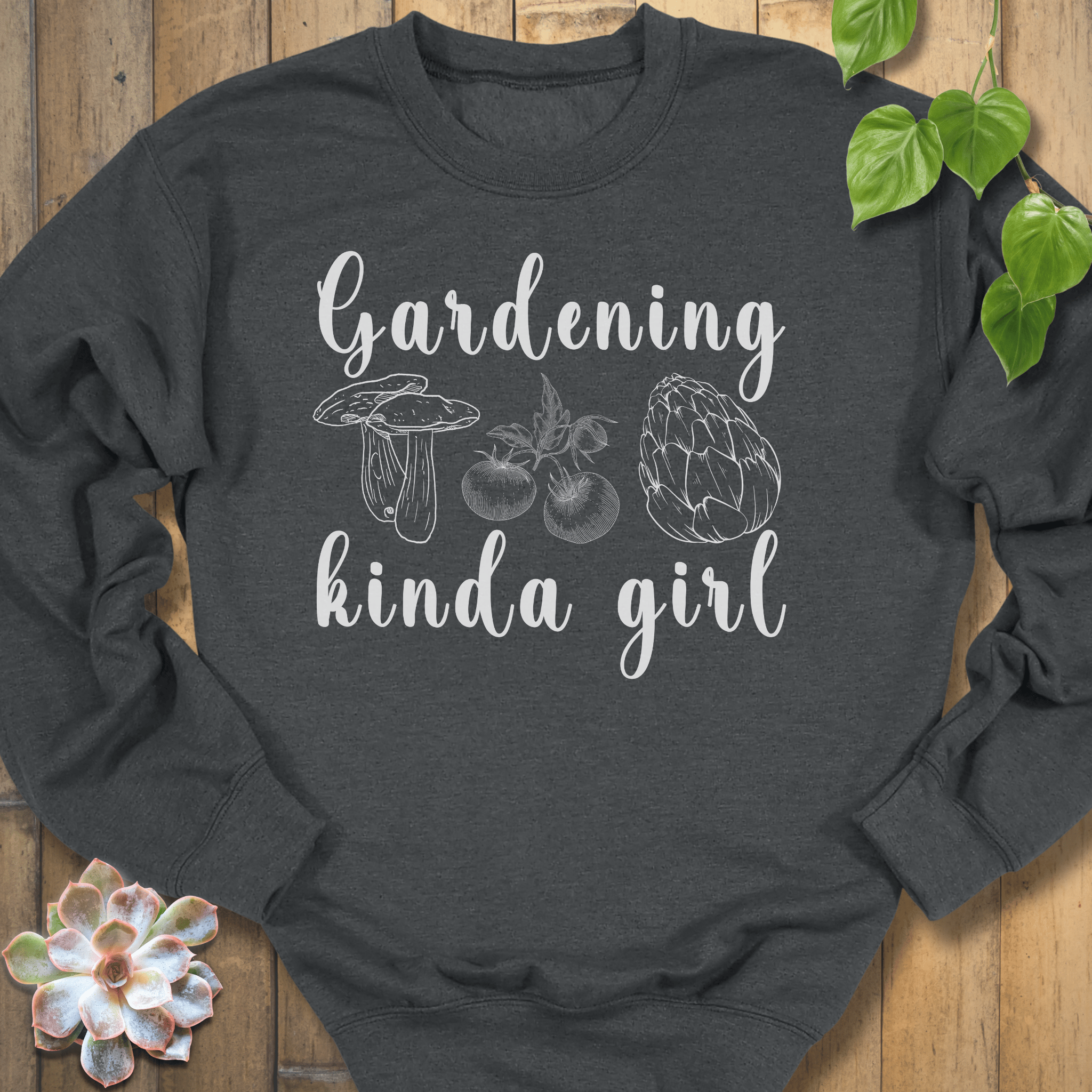 Dark Heather / S Gardening Kind A Girl Sweatshirt Sweatshirt