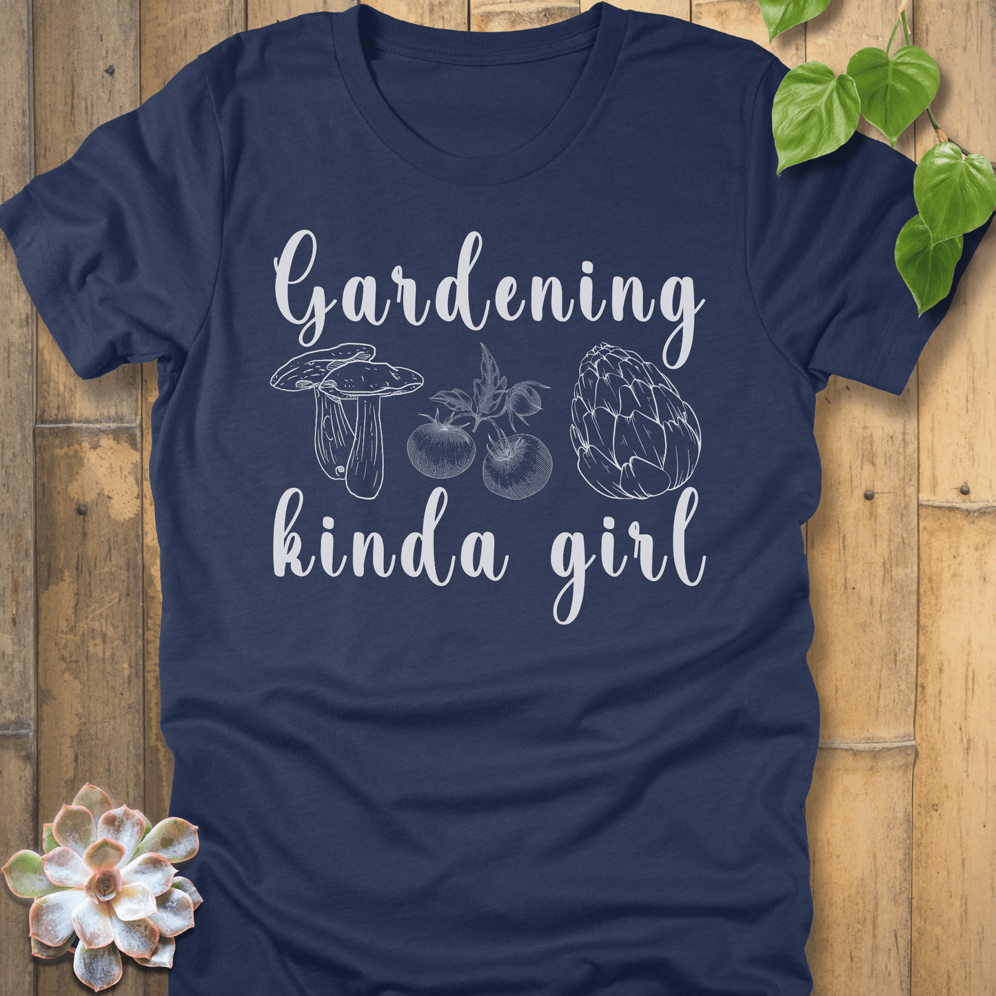 Heather Navy / S Gardening Kinda Girl T-Shirt T-Shirt