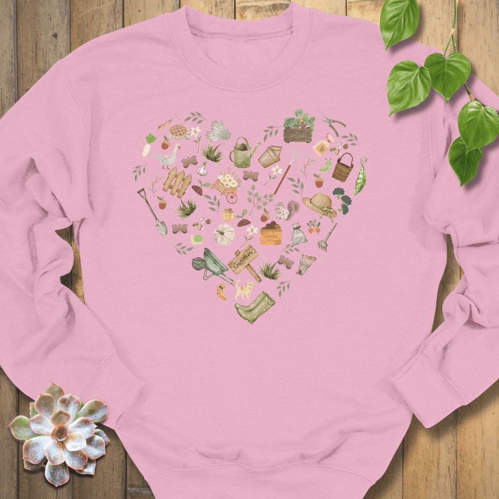 Light Pink / S Gardening Loveheart Sweatshirt Sweatshirt