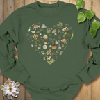 Military Green / S Gardening Loveheart Sweatshirt Sweatshirt