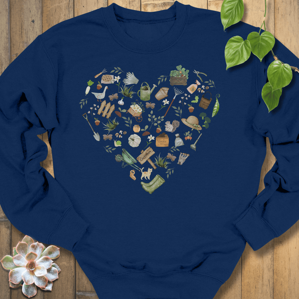 Navy / S Gardening Loveheart Sweatshirt Sweatshirt