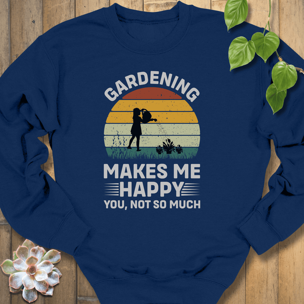 Navy / S Gardening Makes Me Happy Sweatshirt Sweatshirt