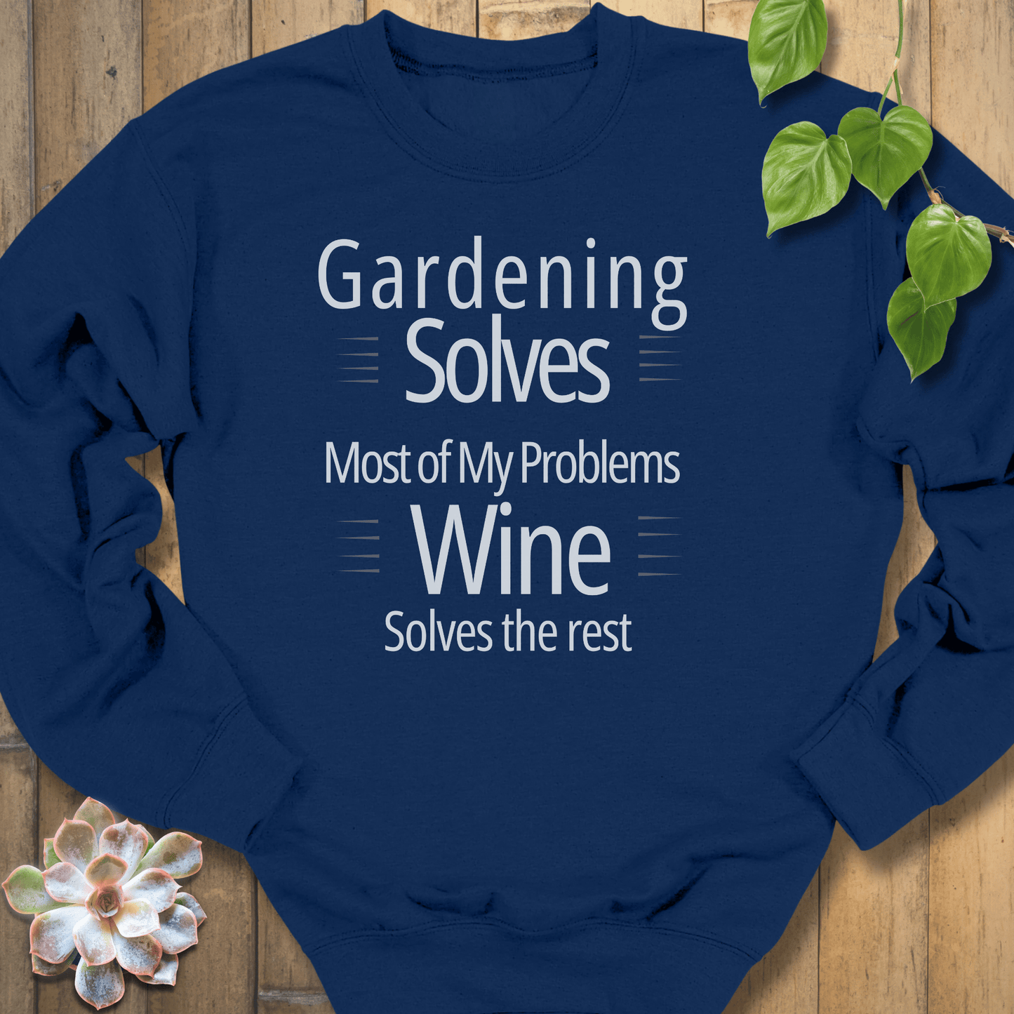 Navy / S Gardening Solves Problem Sweatshirt Sweatshirt