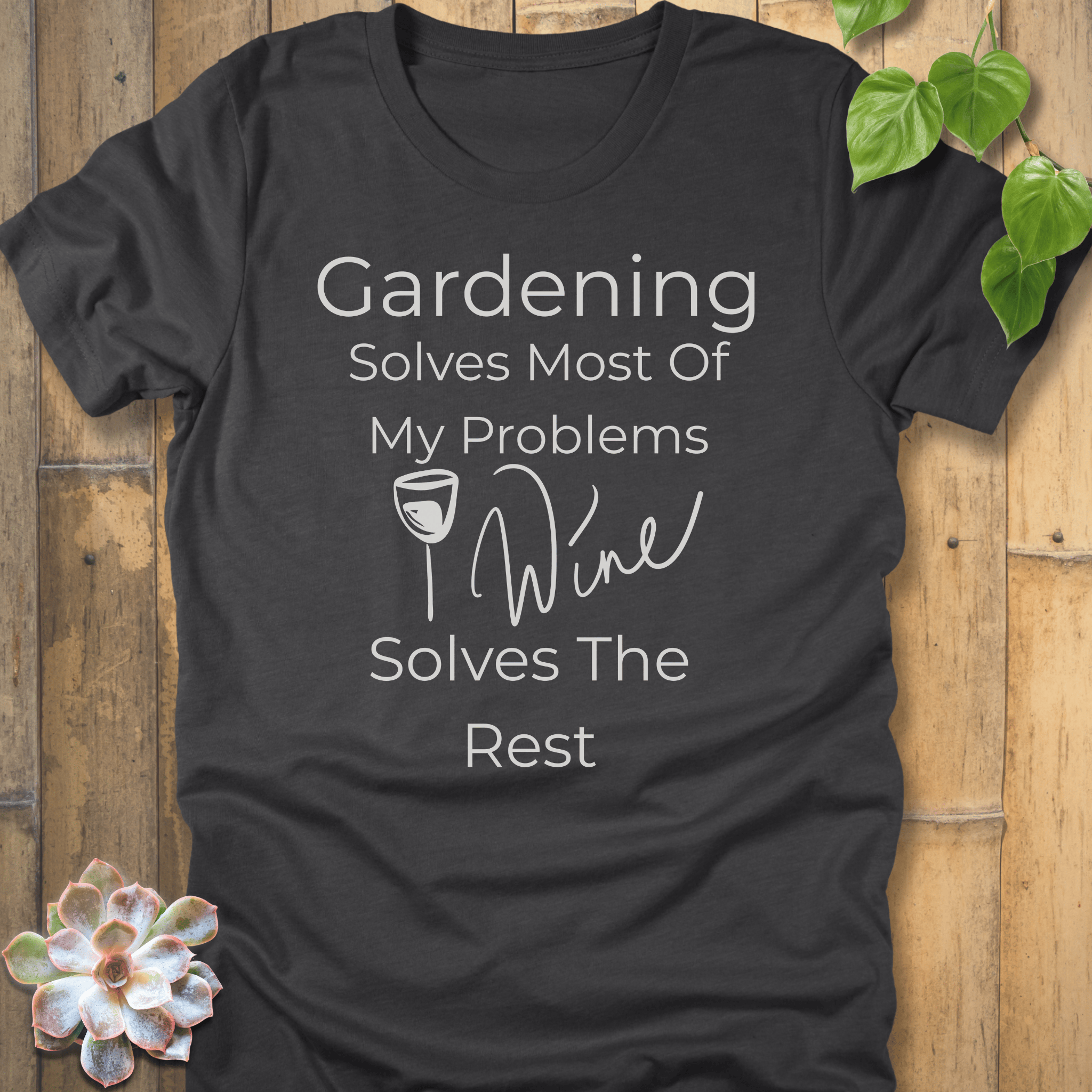 Dark Grey Heather / S Gardening Solves T-Shirt T-Shirt