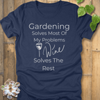 Heather Navy / S Gardening Solves T-Shirt T-Shirt