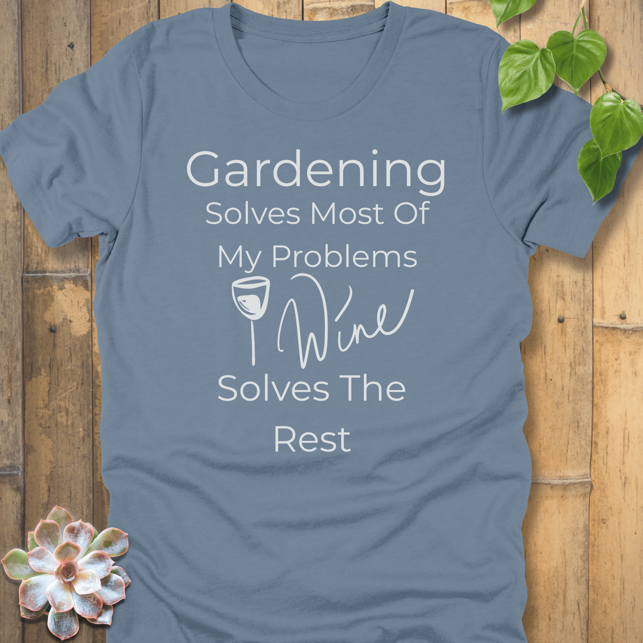 Steel Blue / S Gardening Solves T-Shirt T-Shirt