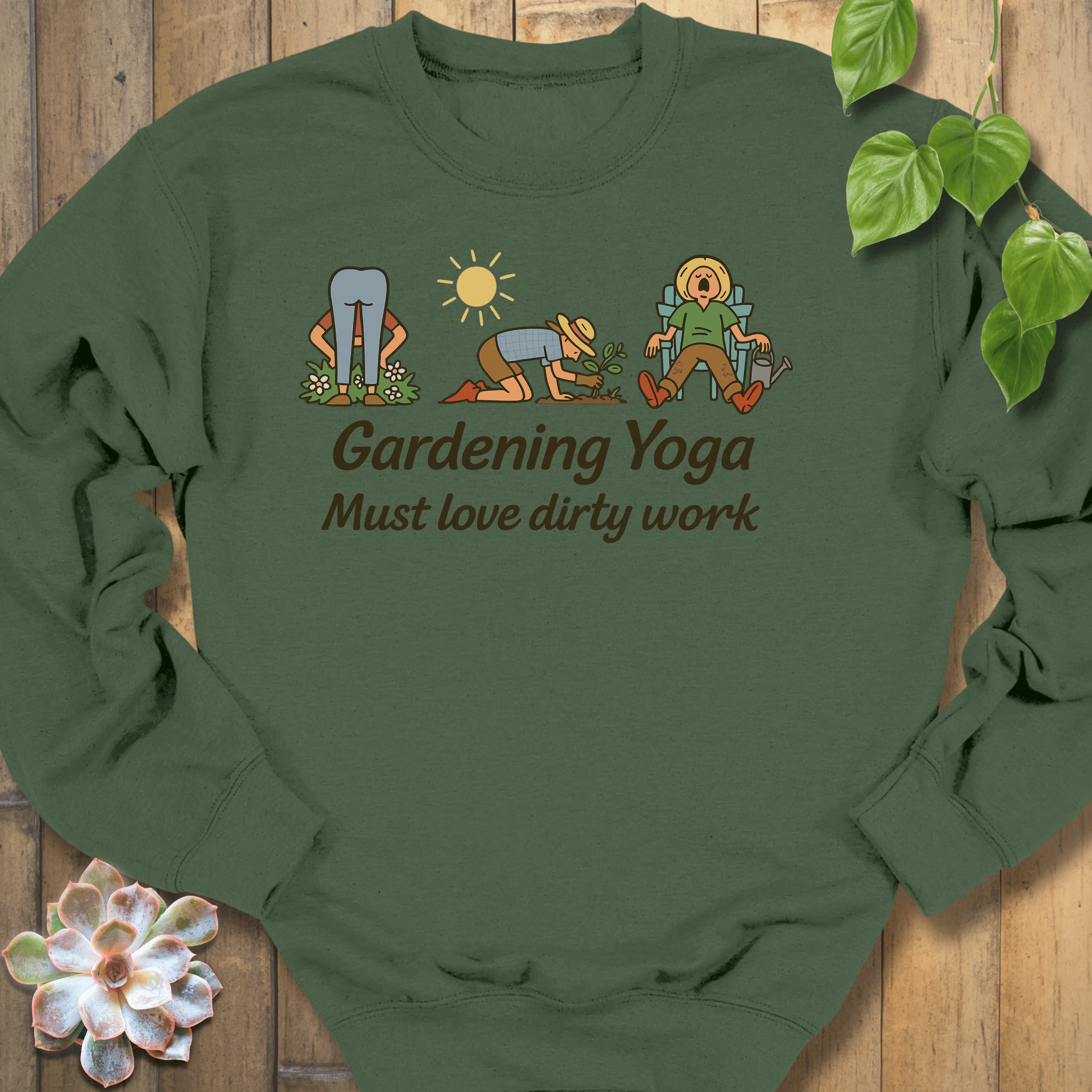 Military Green / S Gardening Yoga Sweatshirt Sweatshirt