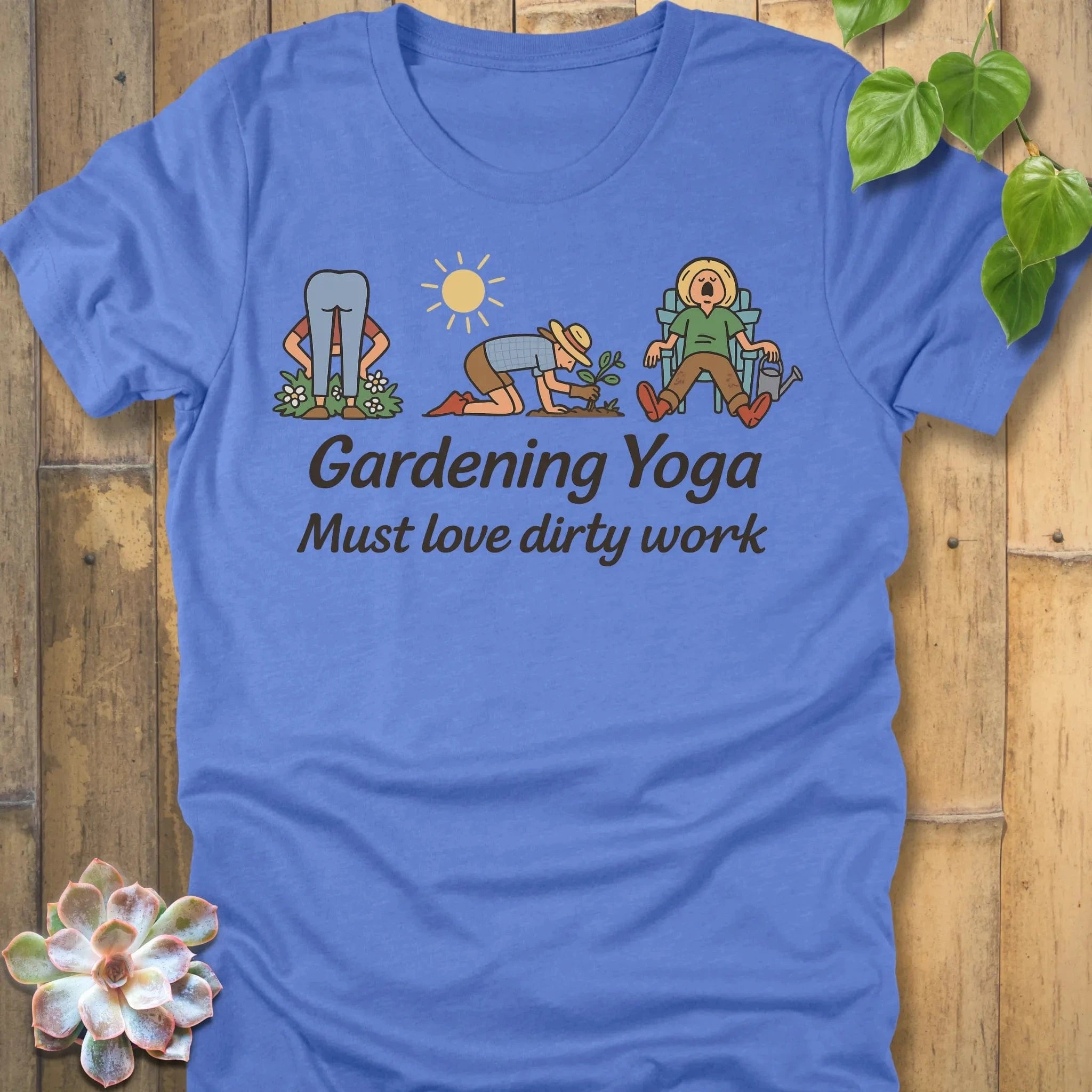 Heather Columbia Blue / S Gardening Yoga T-Shirt T-Shirt
