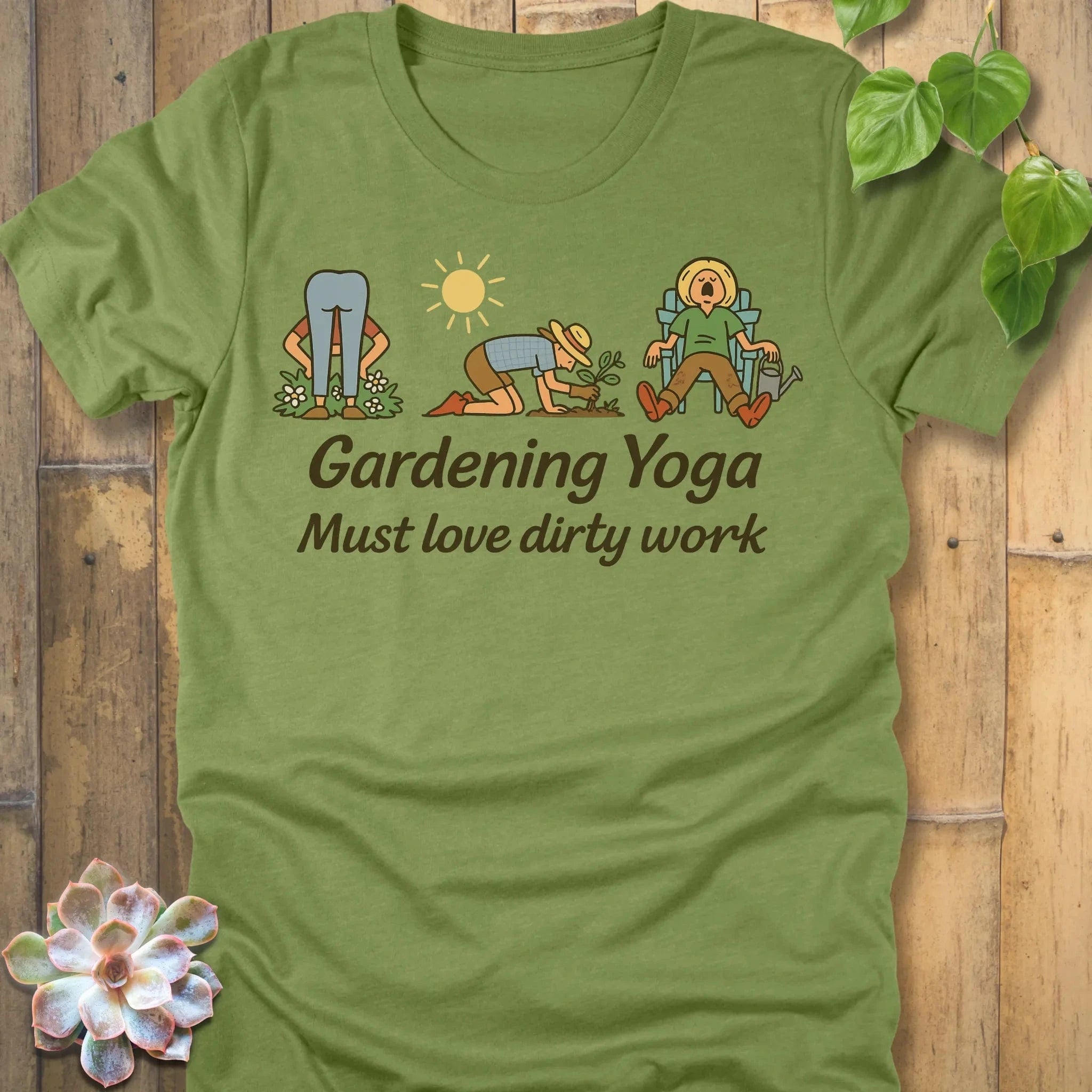 Heather Green / S Gardening Yoga T-Shirt T-Shirt