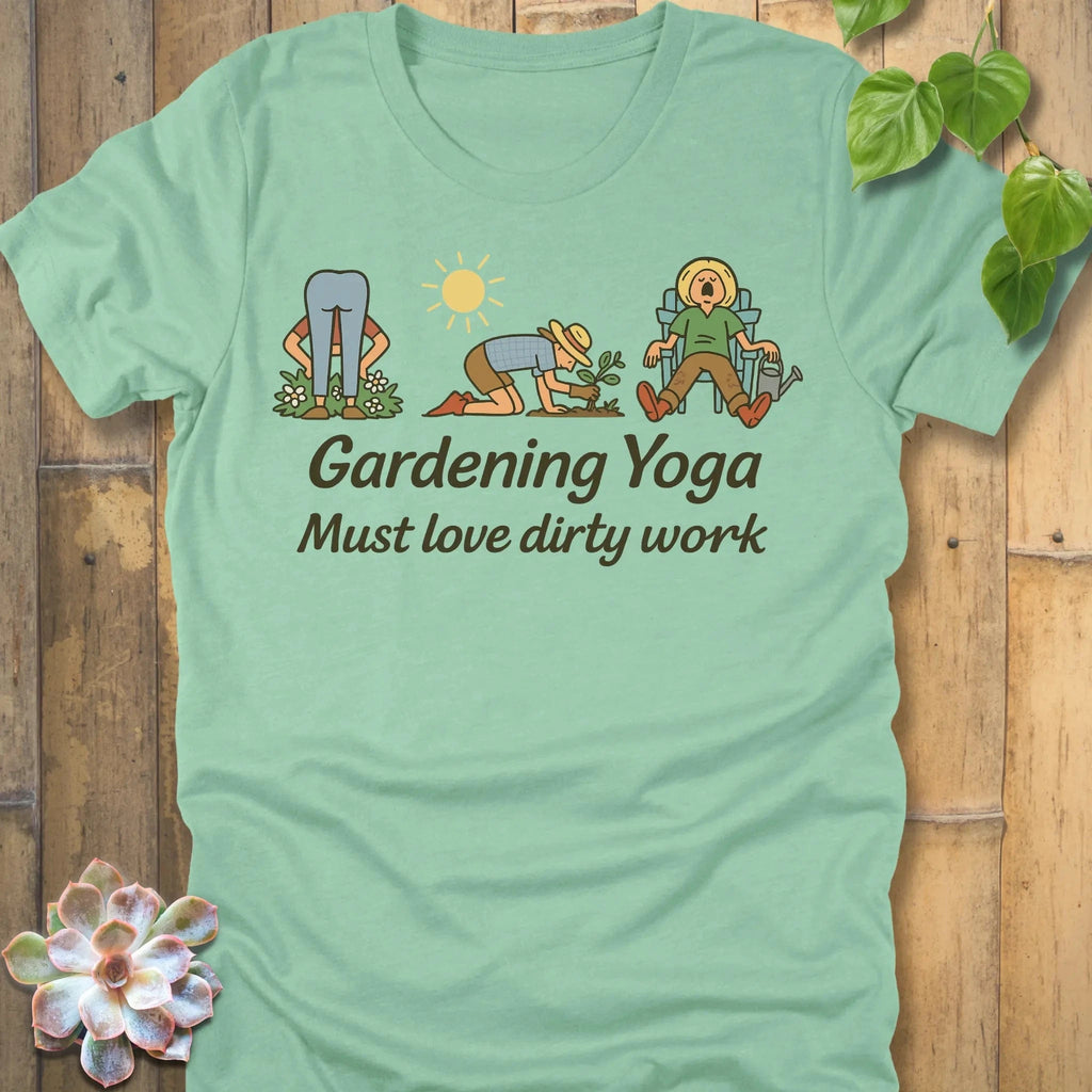 Heather Mint / S Gardening Yoga T-Shirt T-Shirt