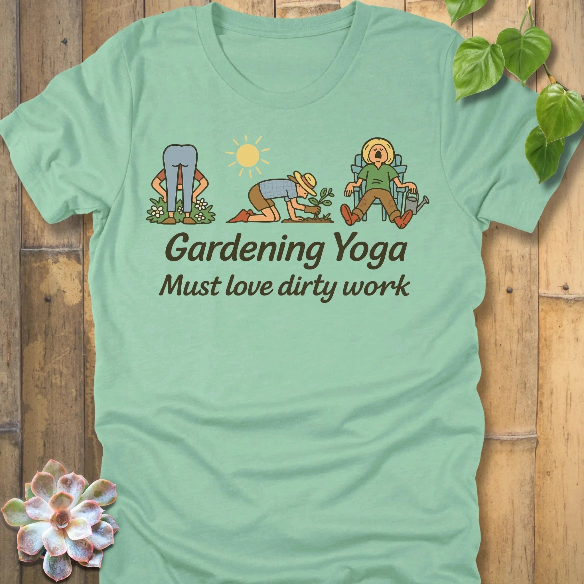 Heather Mint / S Gardening Yoga T-Shirt T-Shirt