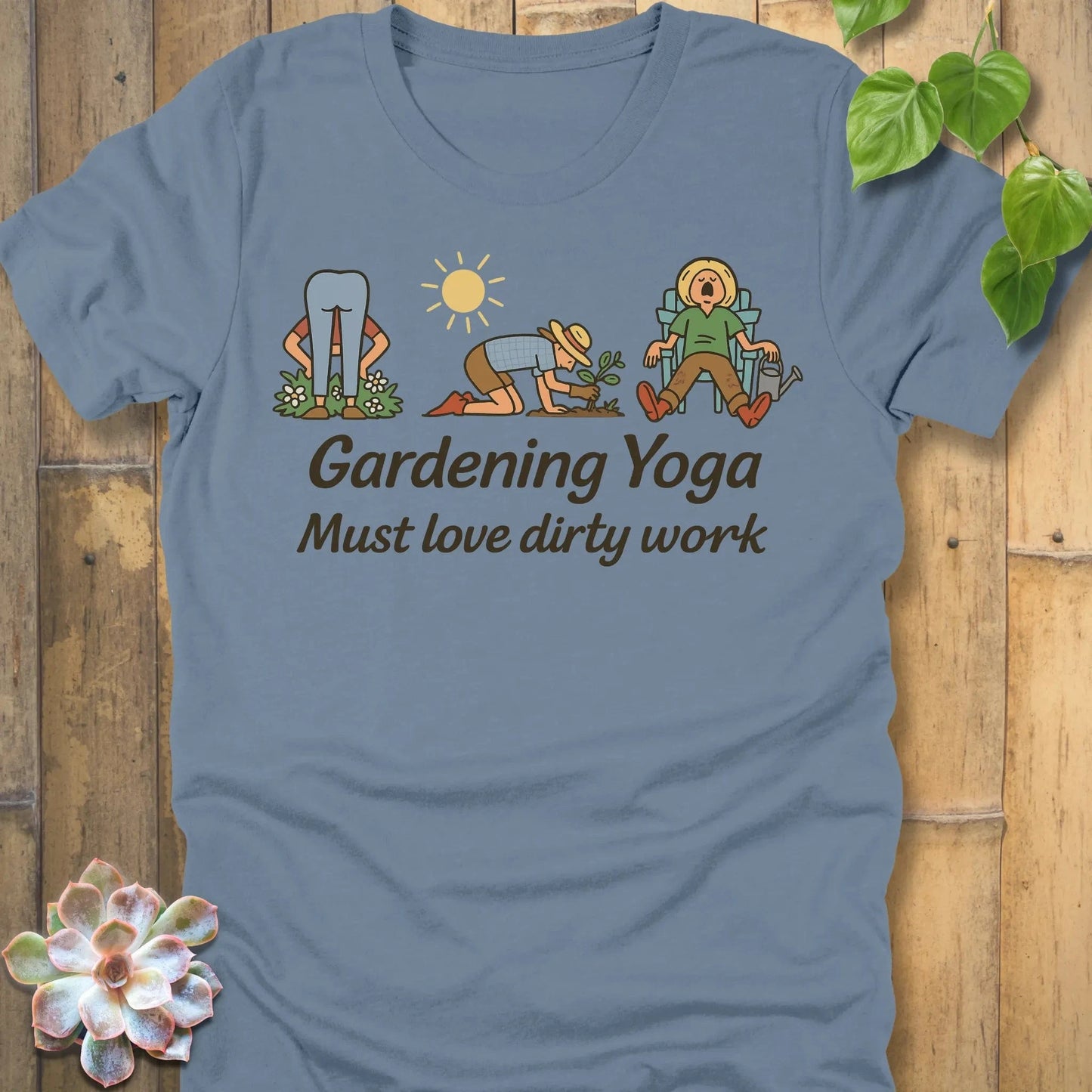 Steel Blue / S Gardening Yoga T-Shirt T-Shirt
