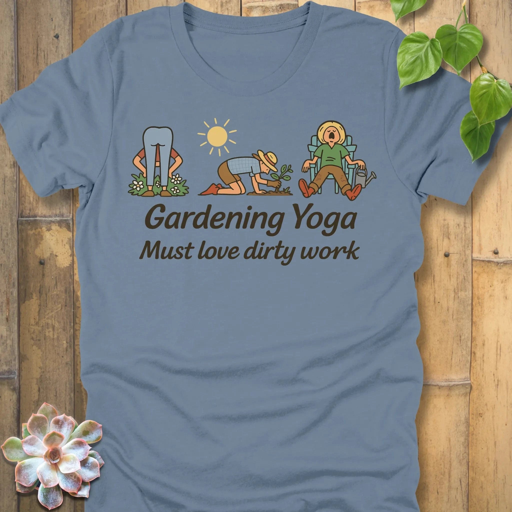 Steel Blue / S Gardening Yoga T-Shirt T-Shirt