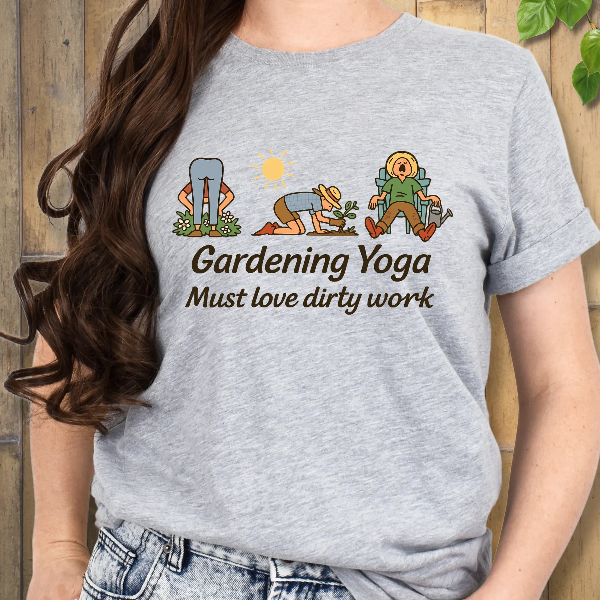 gardening yoga t-shirt