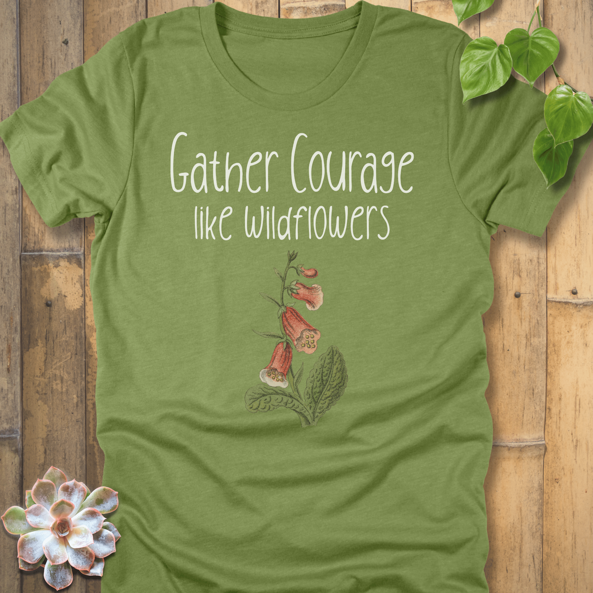 Heather Green / S Gather Courage T-shirt T-Shirt