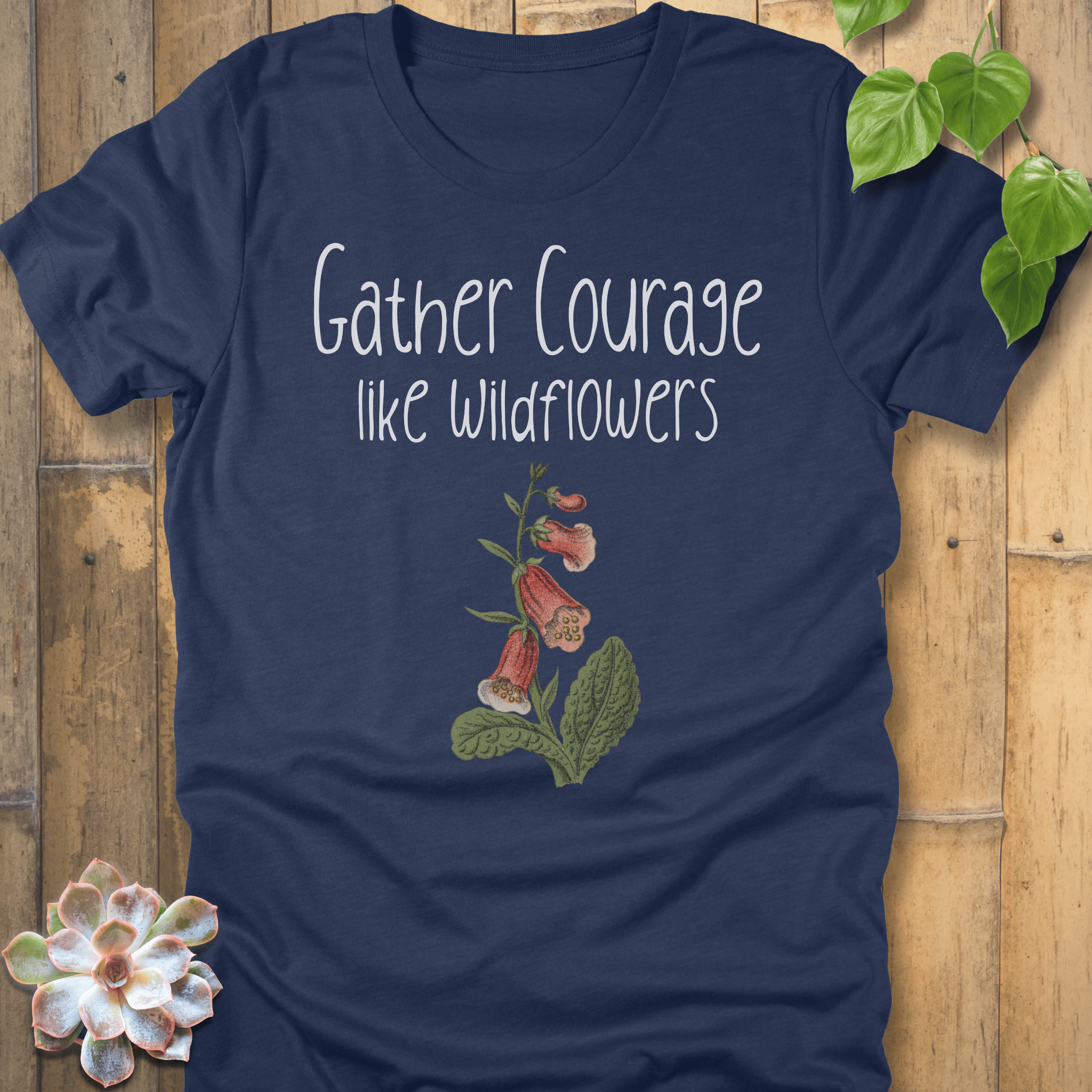 Heather Navy / S Gather Courage T-shirt T-Shirt