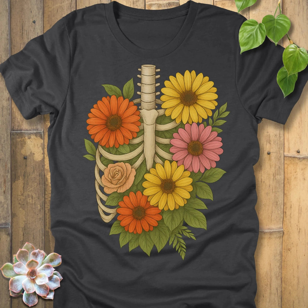 Dark Grey Heather / S Gerbera Bones T-Shirt T-Shirt