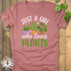 Heather Mauve / S Girl Who Loves Plants T-Shirt T-Shirt