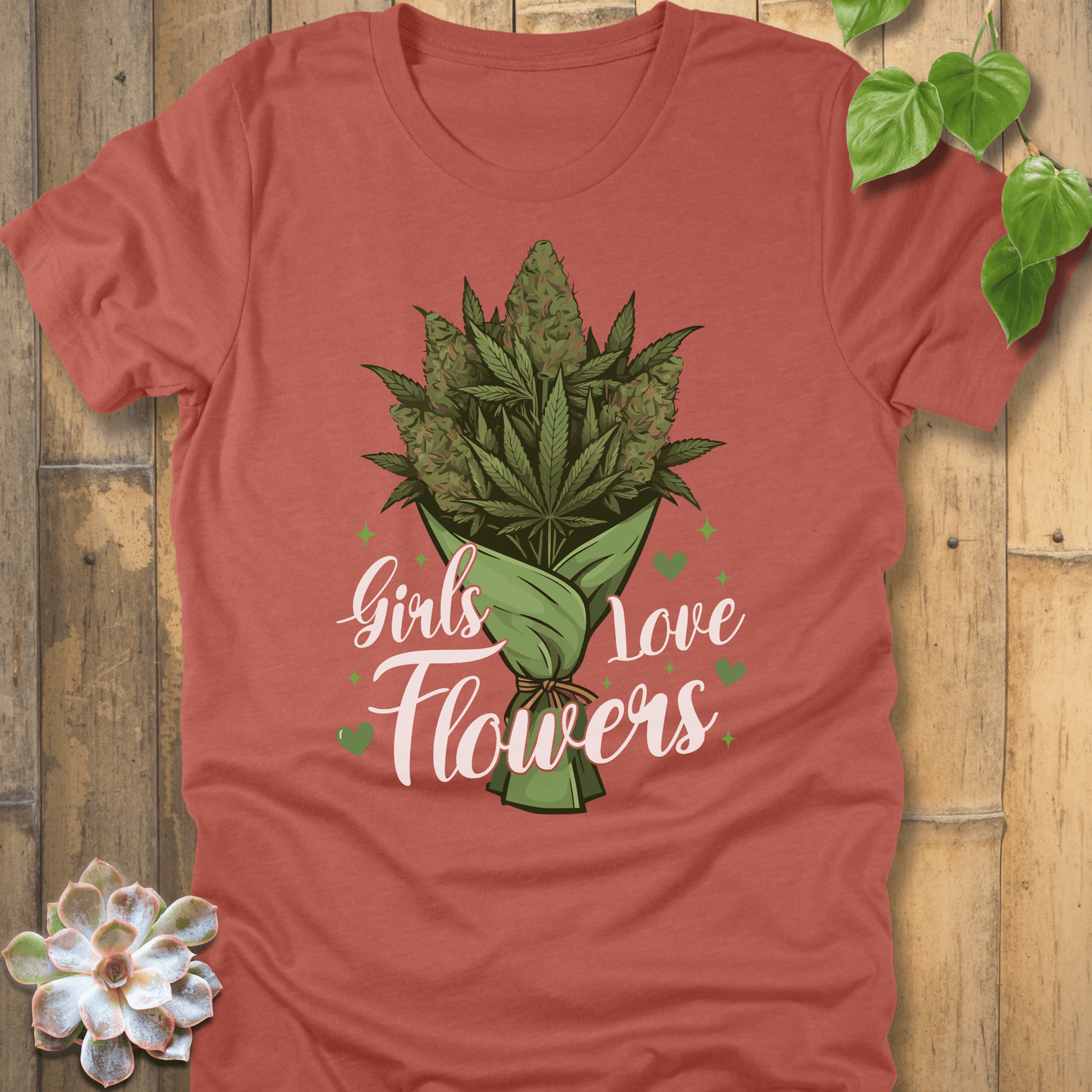 Heather Clay / S Girls Love Flowers T-Shirt T-Shirt