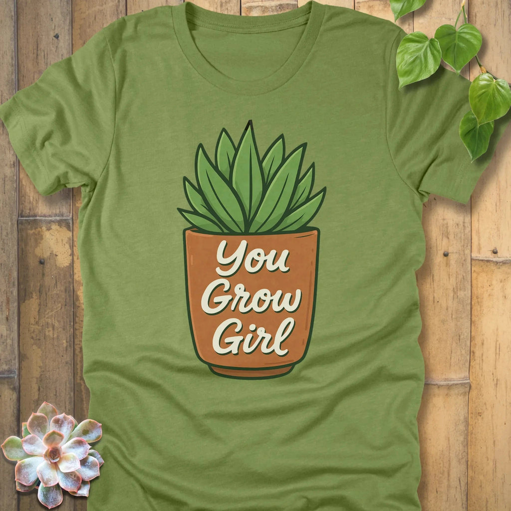 Heather Green / S Grow Girl T-Shirt T-Shirt