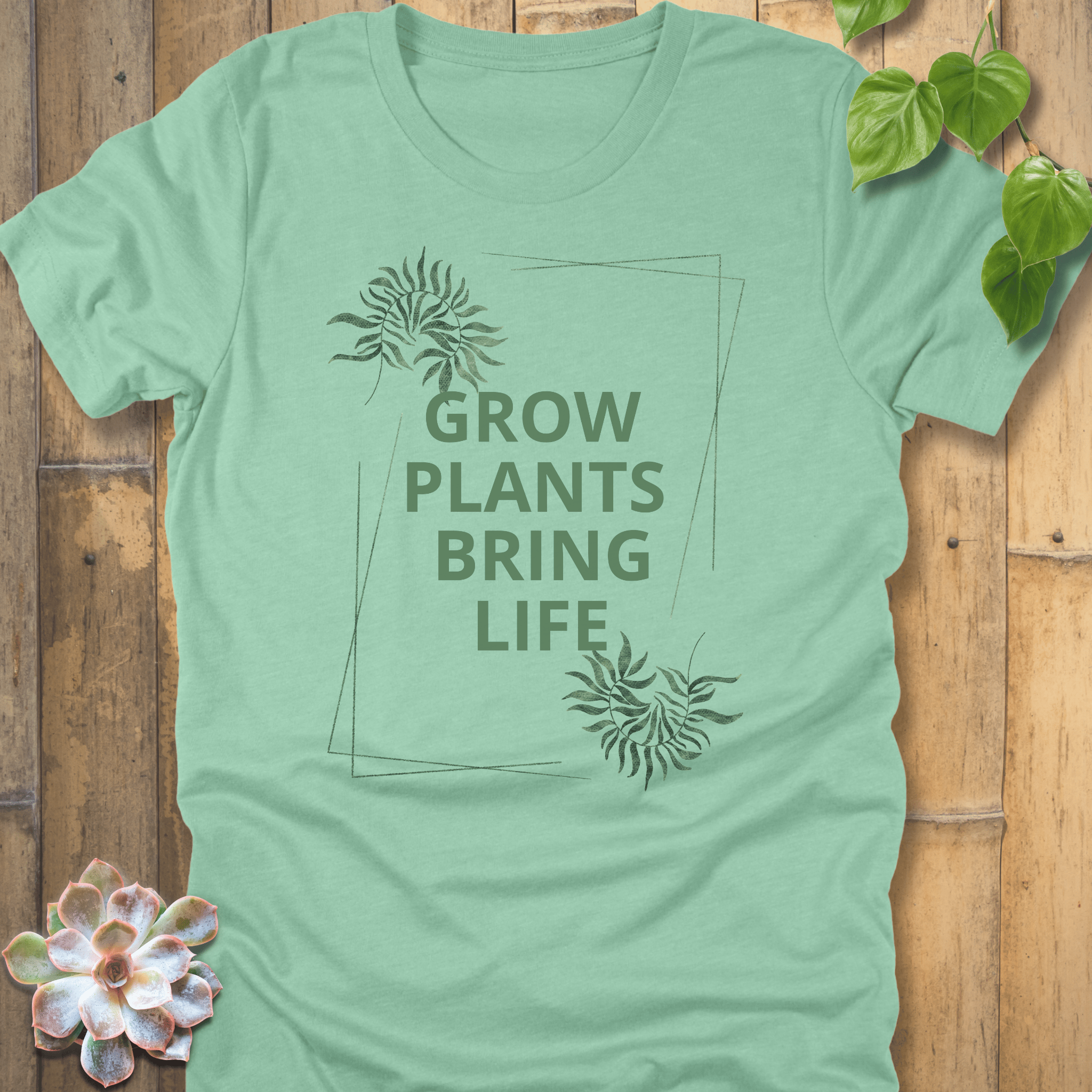 Heather Mint / S Grow Plants T-shirt T-Shirt