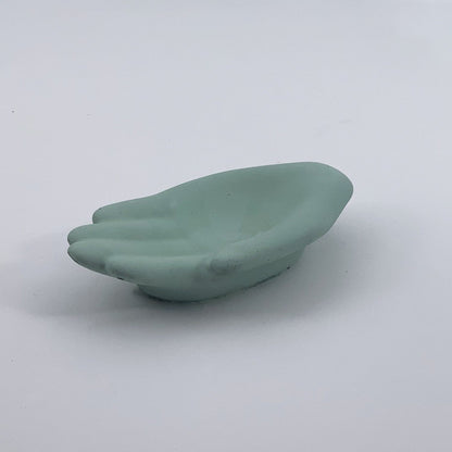 green Hand-Shaped Concrete Dish Home Decor