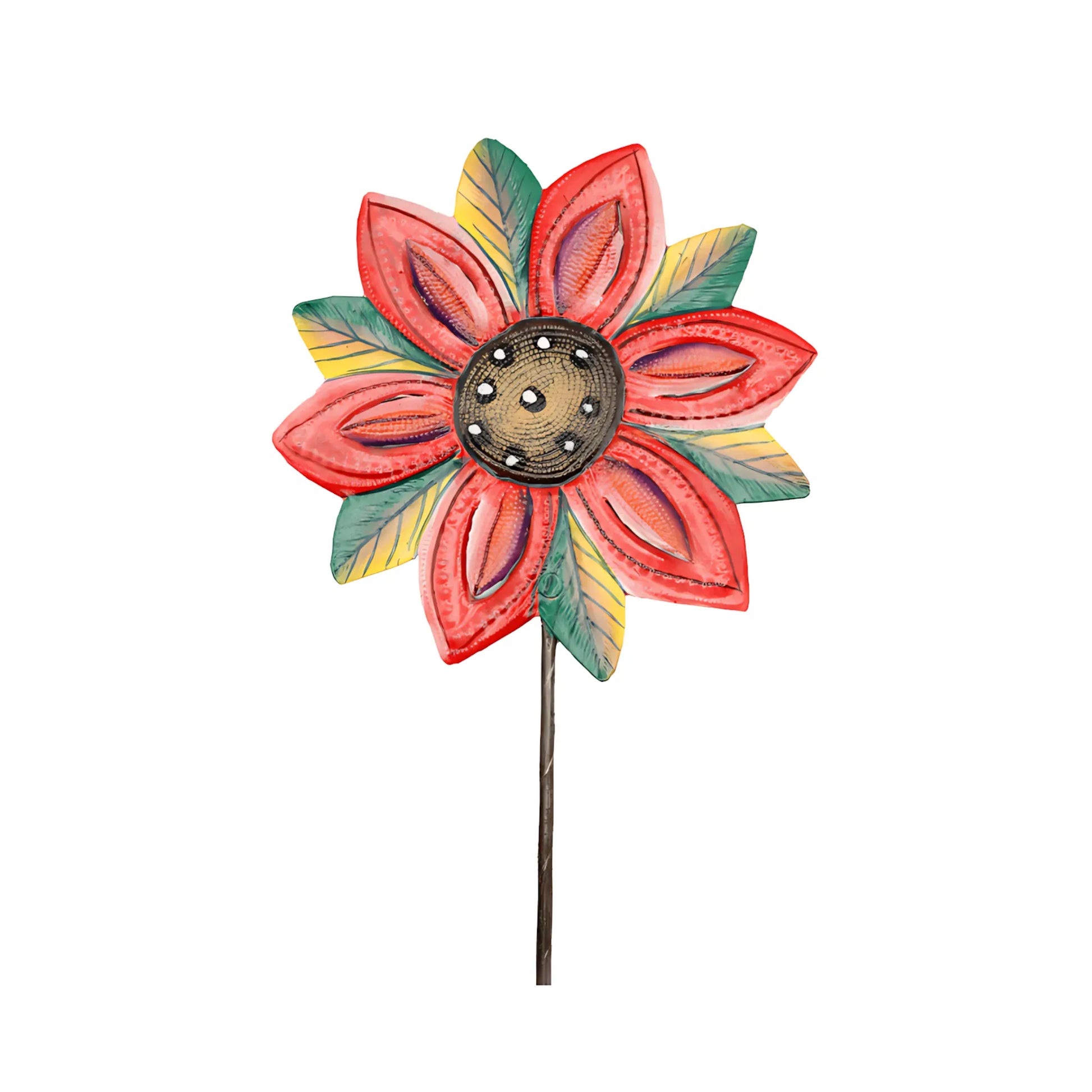 Painted / 1 Handcrafted Recycled Metal Flower Stake Flower Stake
