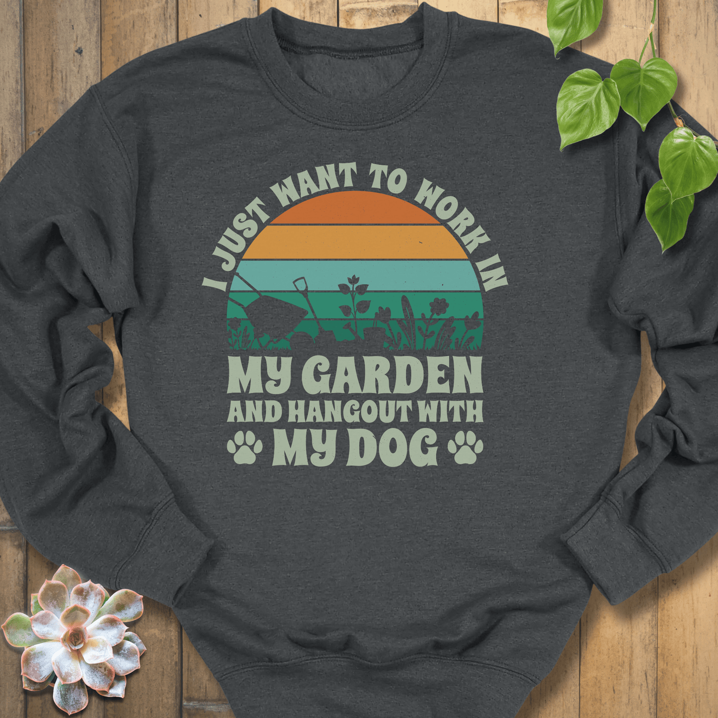 Dark Heather / S Hang out with my Dog Sweatshirt Sweatshirt