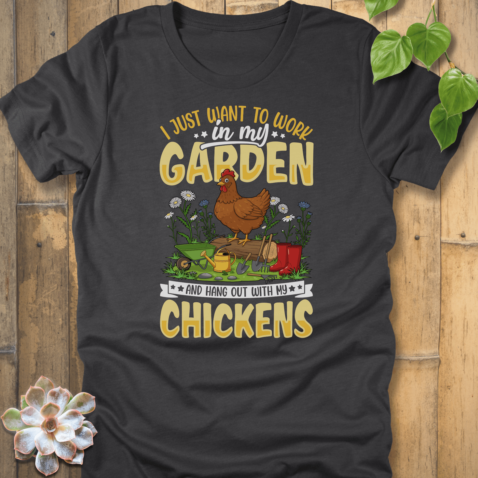 Dark Grey Heather / S Hangout With My Chickens T-Shirt T-Shirt