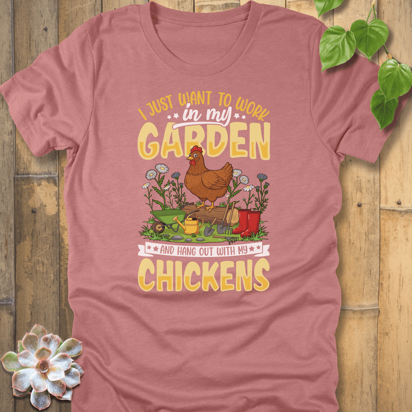 Heather Mauve / S Hangout With My Chickens T-Shirt T-Shirt