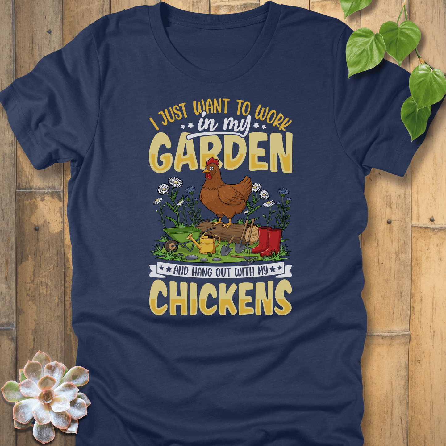 Heather Navy / S Hangout With My Chickens T-Shirt T-Shirt