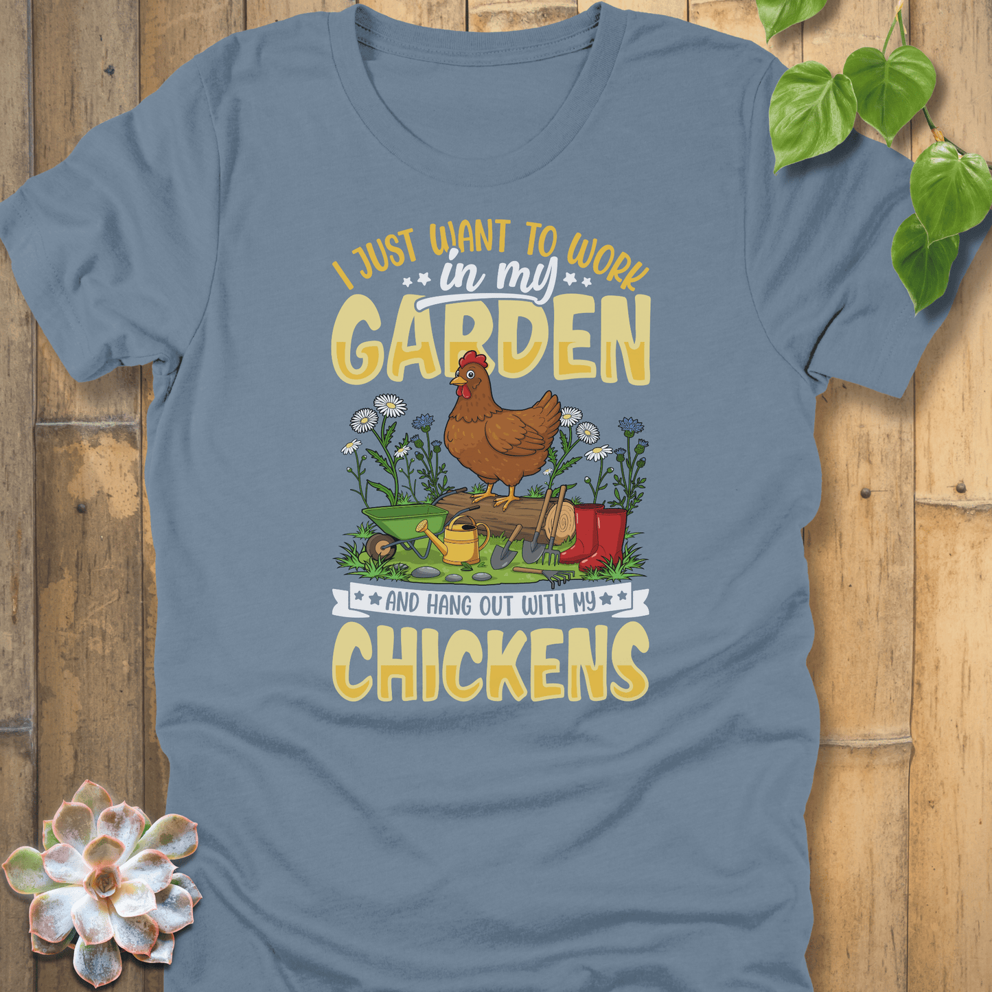 Steel Blue / S Hangout With My Chickens T-Shirt T-Shirt