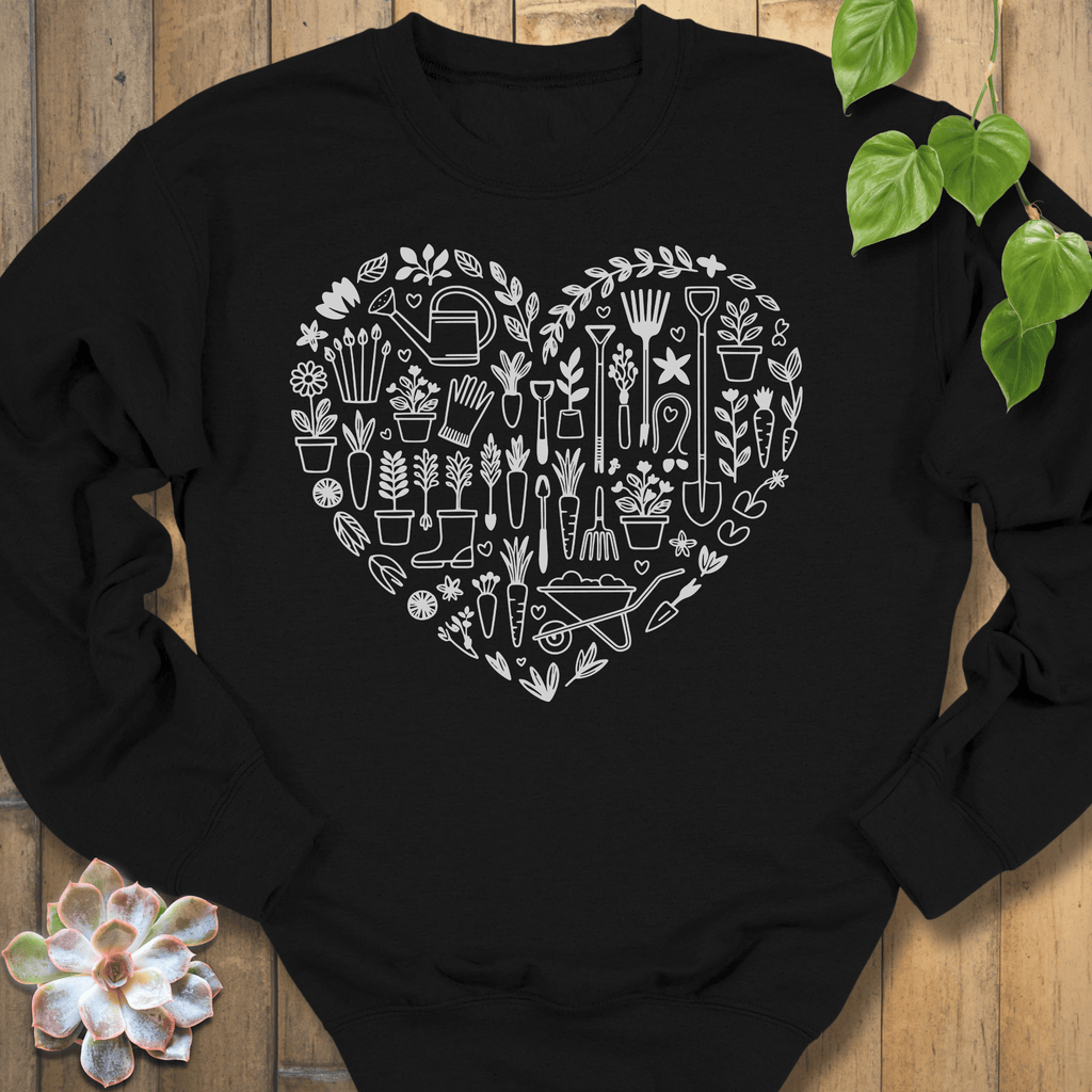 Black / S Heart Of A Gardener Sweatshirt Sweatshirt