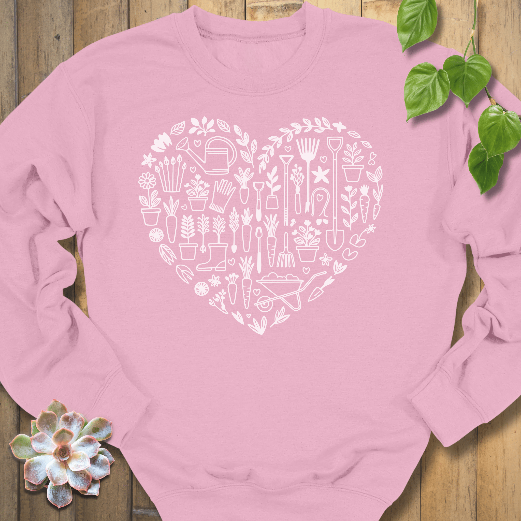 Light Pink / S Heart Of A Gardener Sweatshirt Sweatshirt