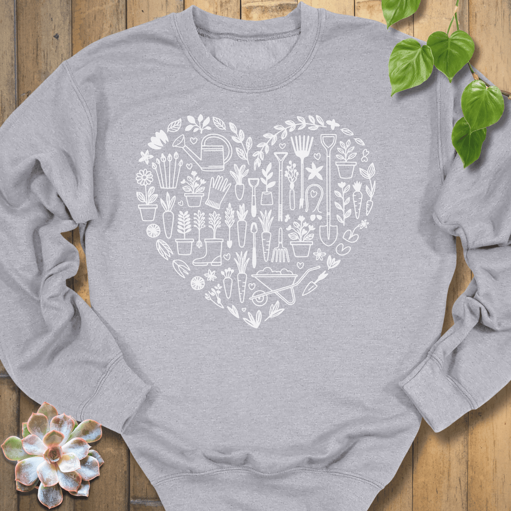 Sport Grey / S Heart Of A Gardener Sweatshirt Sweatshirt