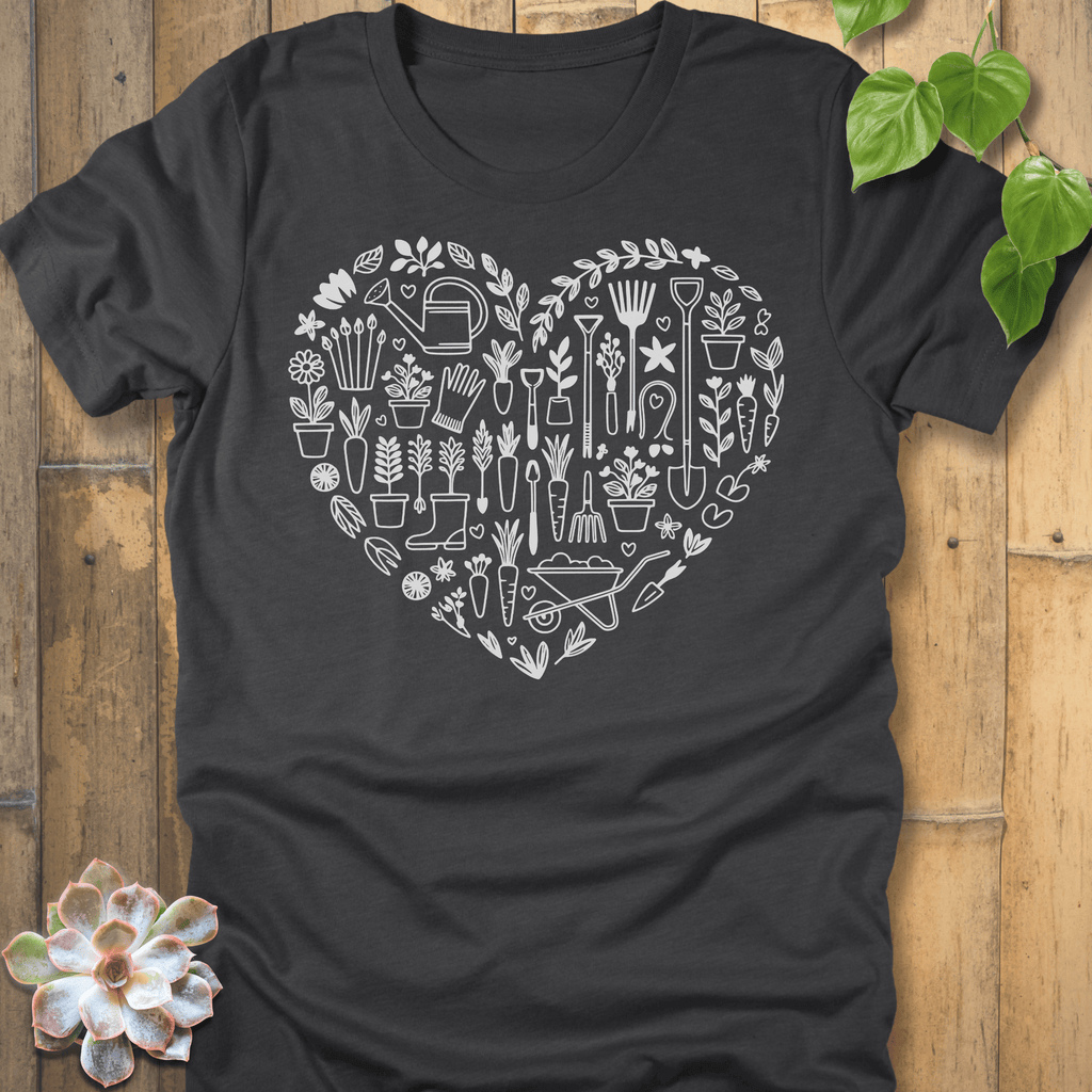 Dark Grey Heather / S Heart Of A Gardener T-Shirt T-Shirt