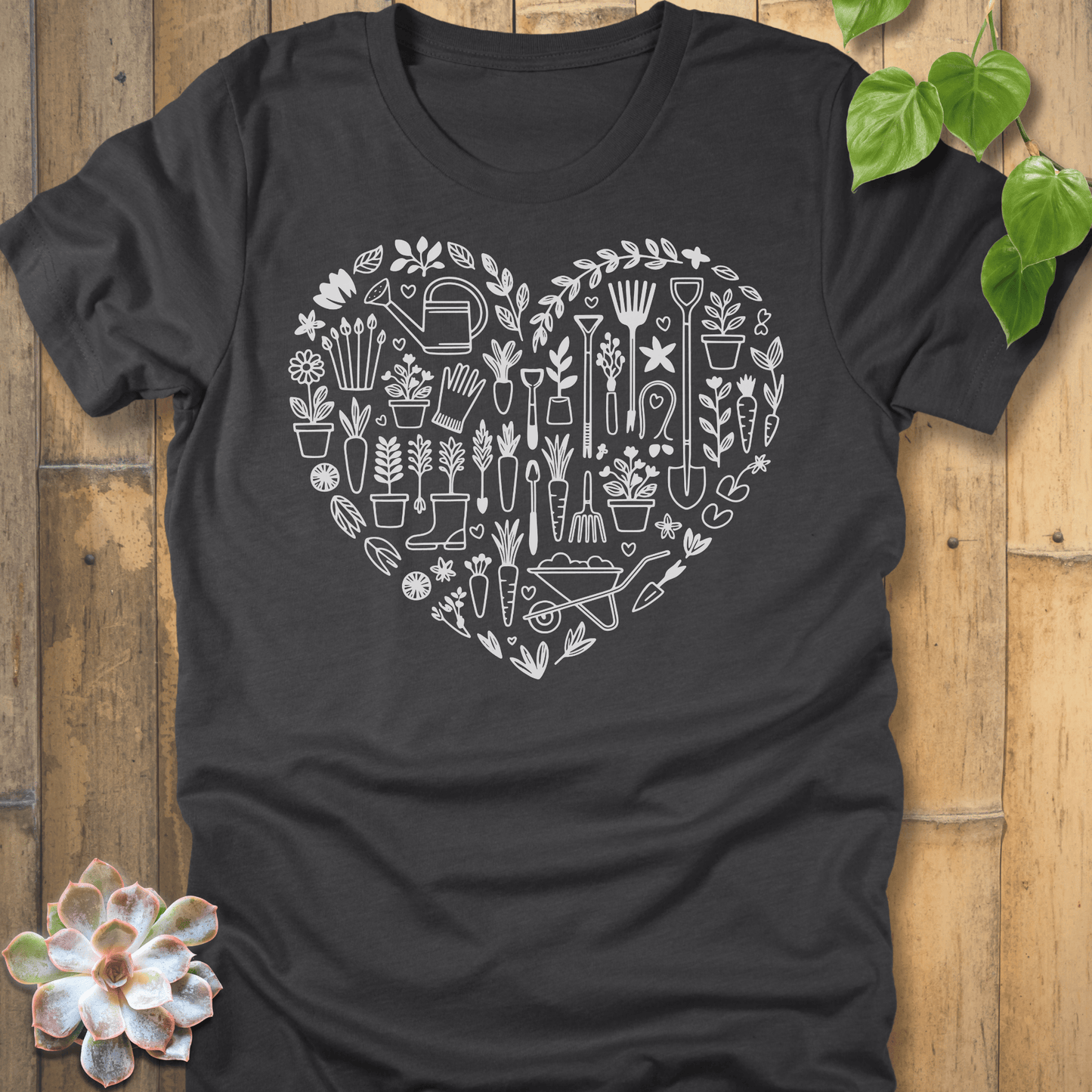 Dark Grey Heather / S Heart Of A Gardener T-Shirt T-Shirt